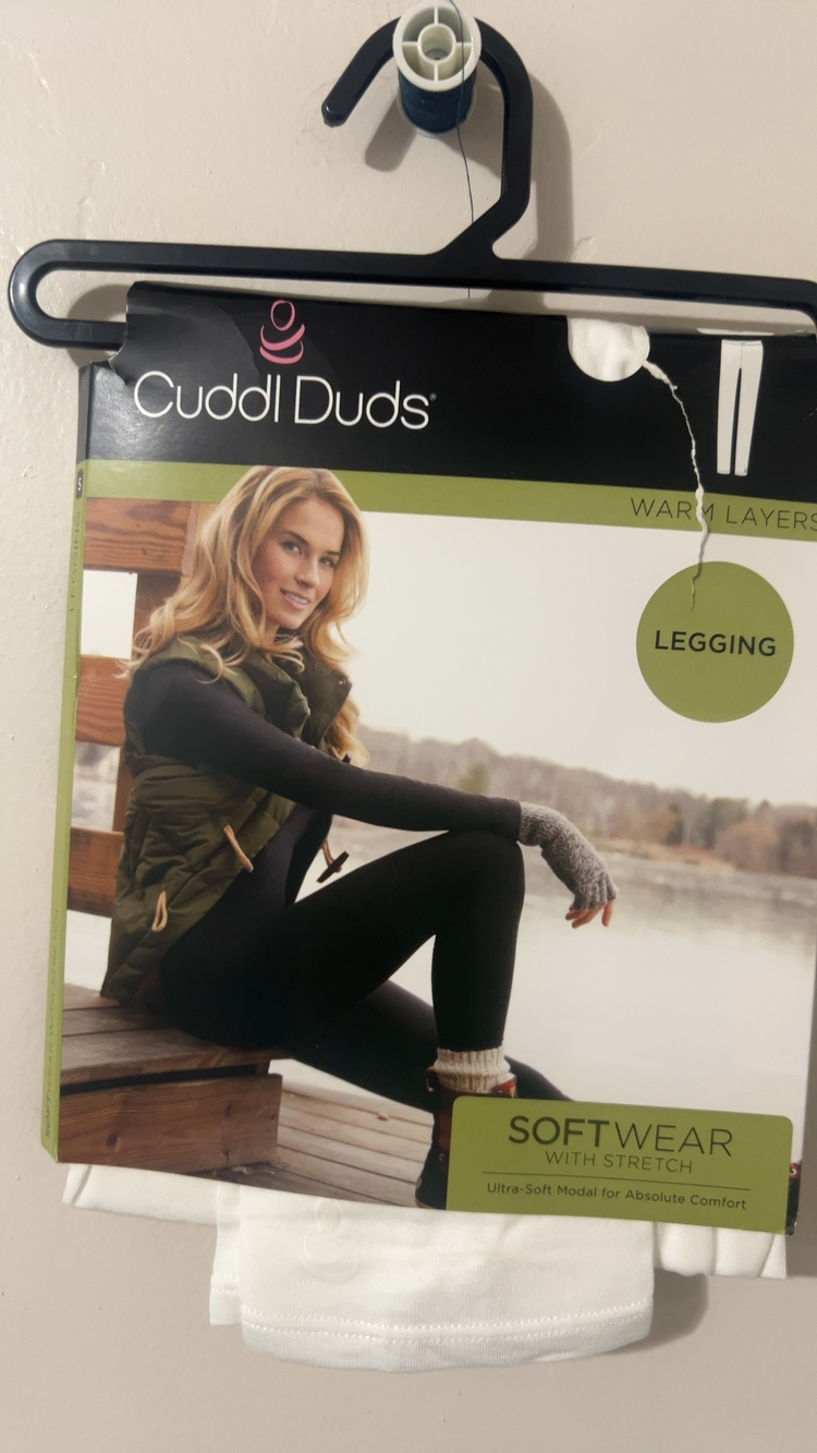Cuddl Duds Women's White Softwear Modal & Spandex Leggings Small